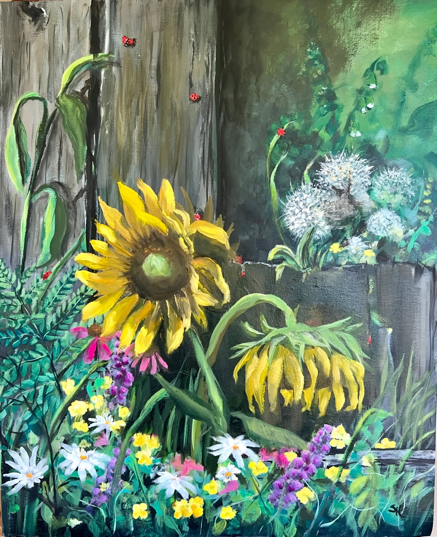 Barn Sunflowers