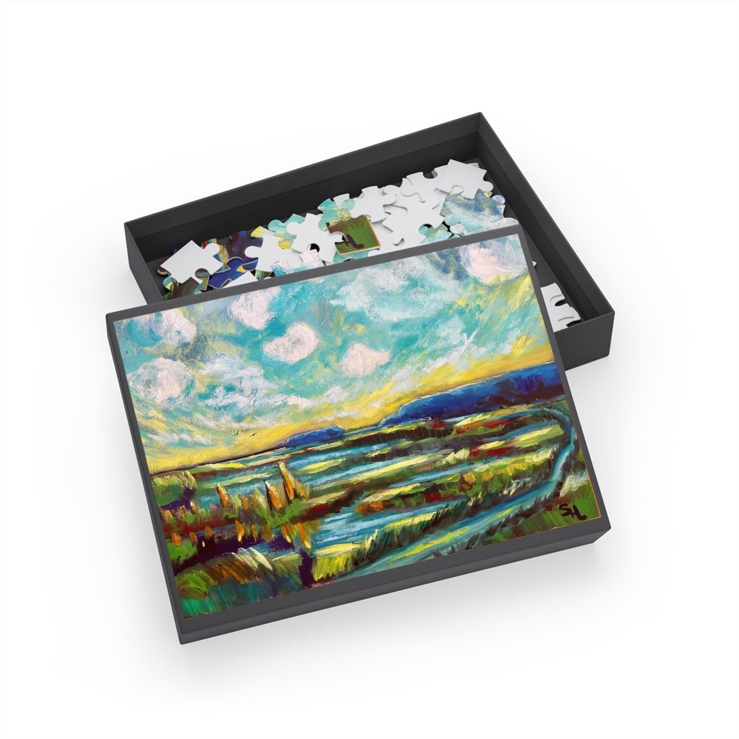 "Isle haute meets Cape Chignecto" Puzzle -   Image from the Original oil painting by Susanne Howard at Website: DancingLakeArt.ca