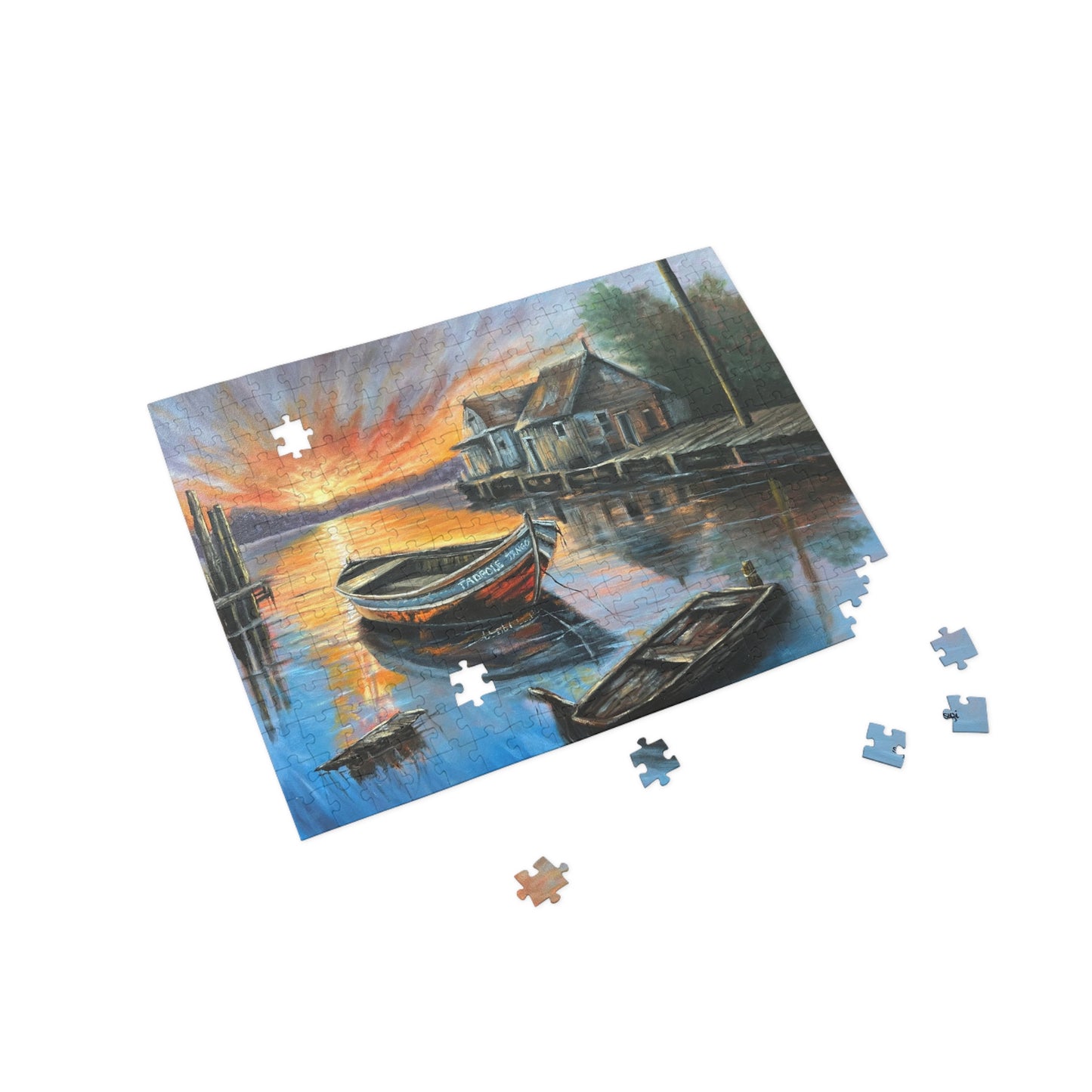 "Tadpole Tango Boat" Puzzle:  Image from the Original oil painting by Susanne Howard at Website: DancingLakeArt.ca