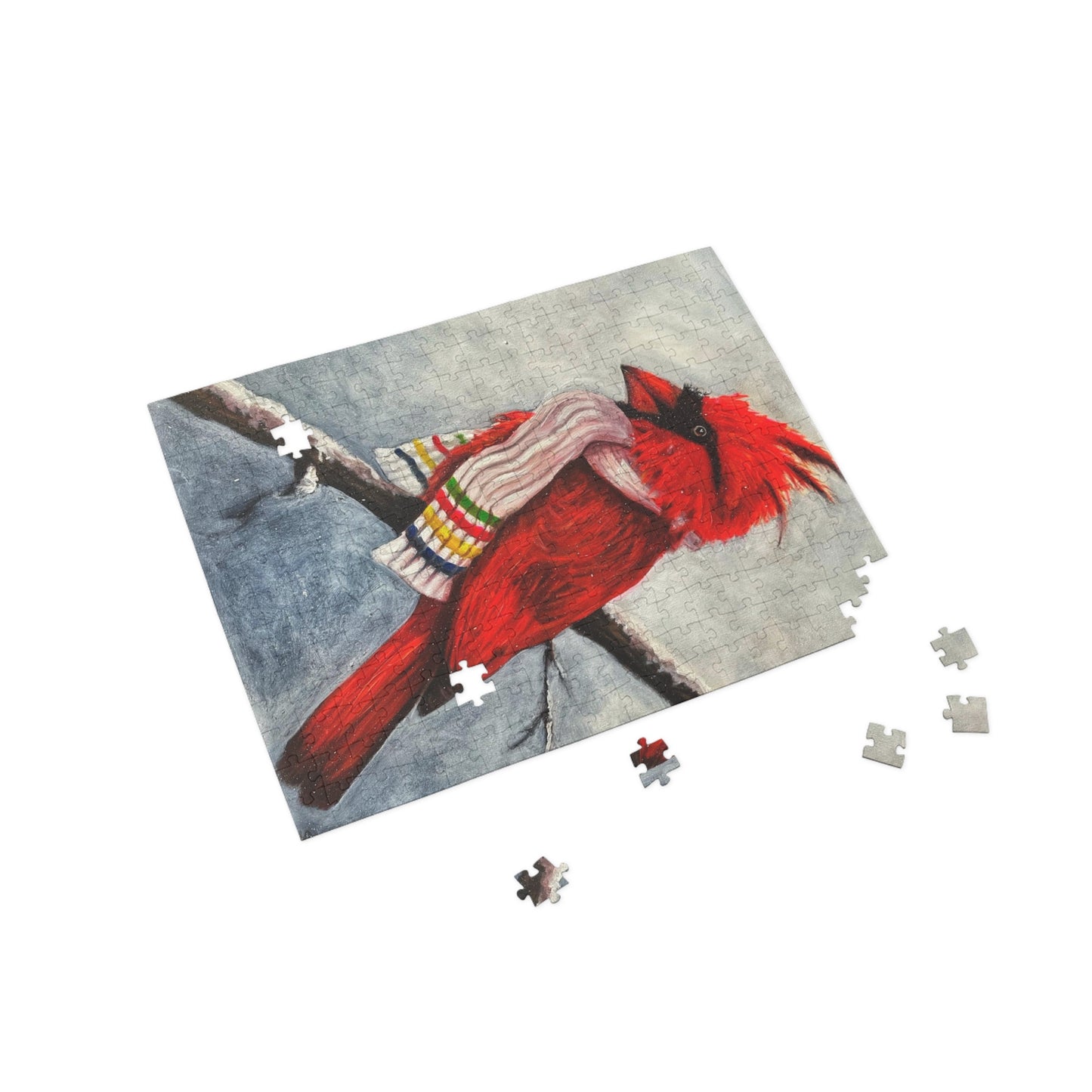 "Cardinal of the Bay" Puzzle – Image from the Original oil painting by Susanne Howard at Website: DancingLakeArt.ca