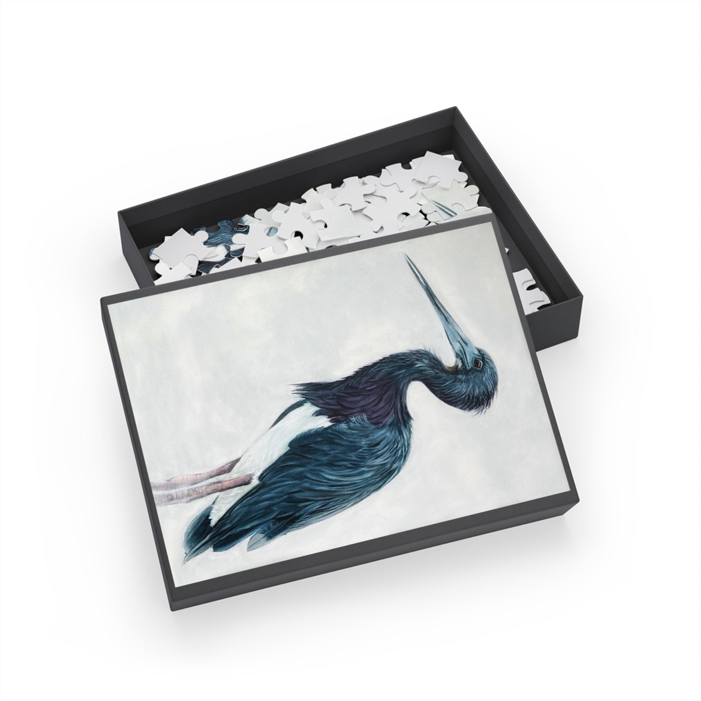 "Blue Herron" Puzzle - Image from the Original oil painting by Susanne Howard at Website: DancingLakeArt.ca