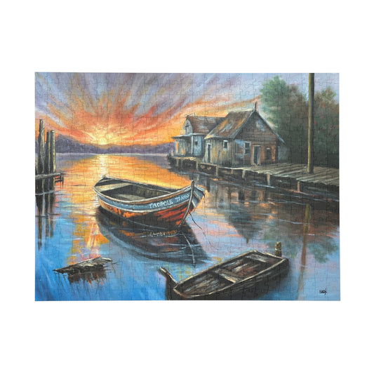 "Tadpole Tango Boat" Puzzle:  Image from the Original oil painting by Susanne Howard at Website: DancingLakeArt.ca
