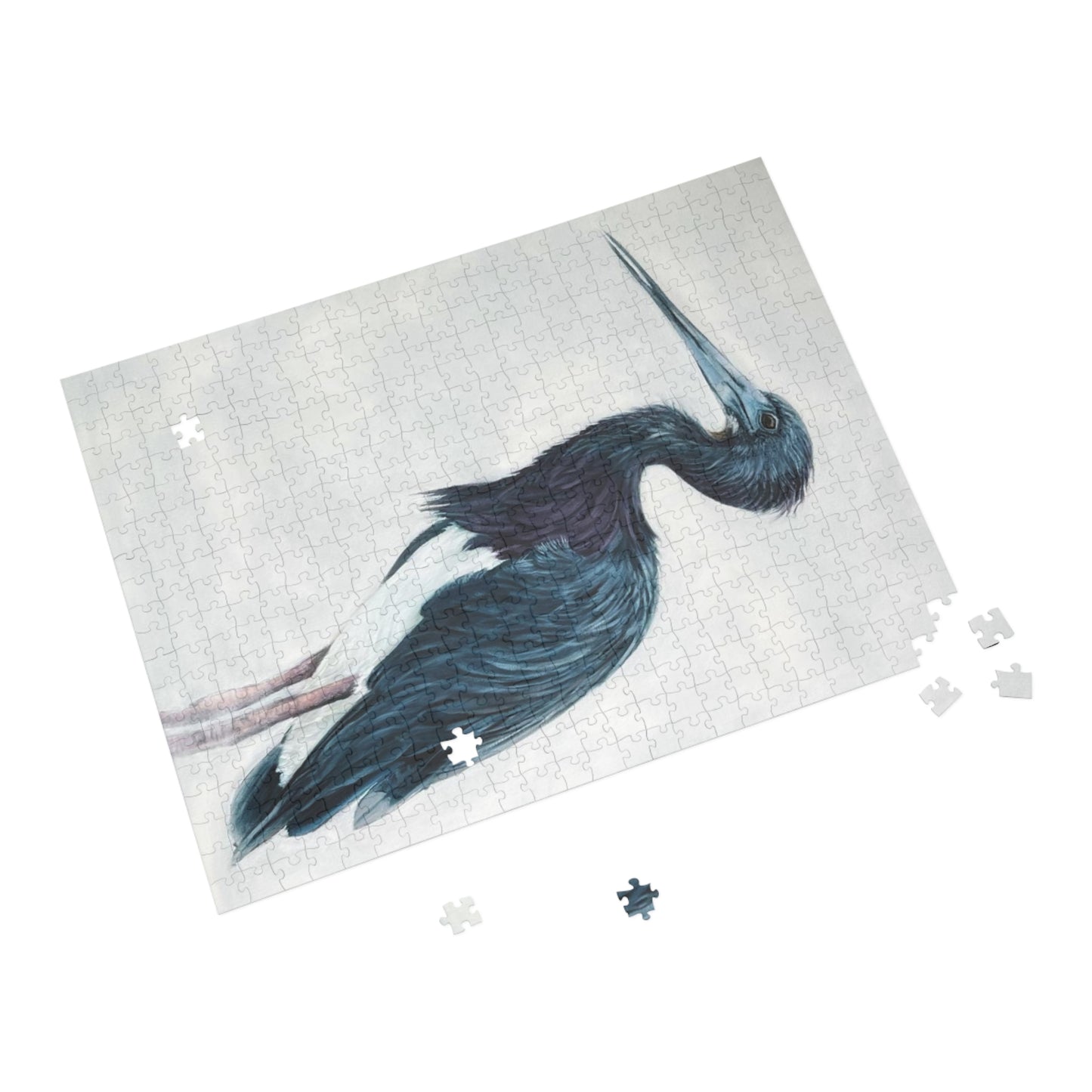 "Blue Herron" Puzzle - Image from the Original oil painting by Susanne Howard at Website: DancingLakeArt.ca