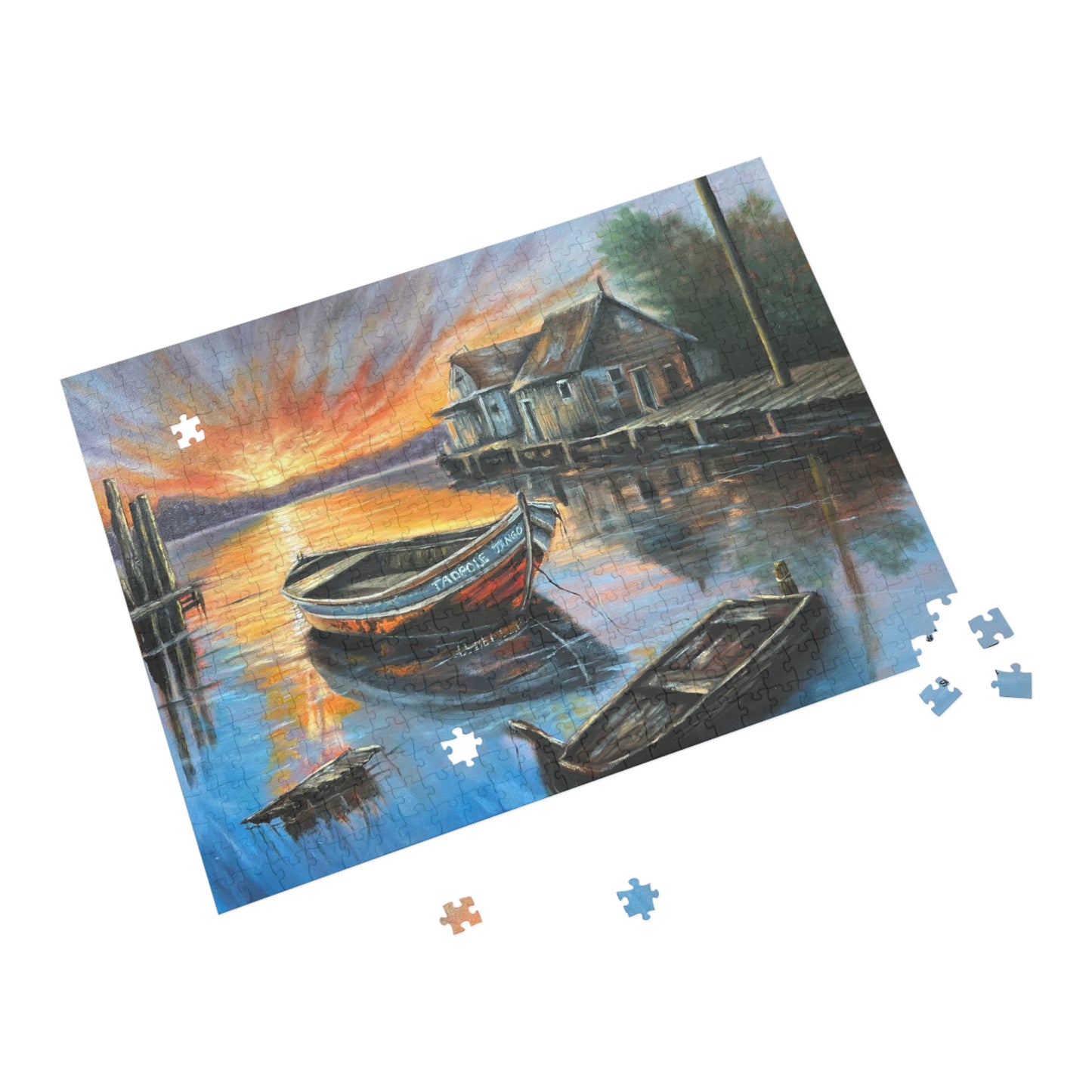 "Tadpole Tango Boat" Puzzle:  Image from the Original oil painting by Susanne Howard at Website: DancingLakeArt.ca