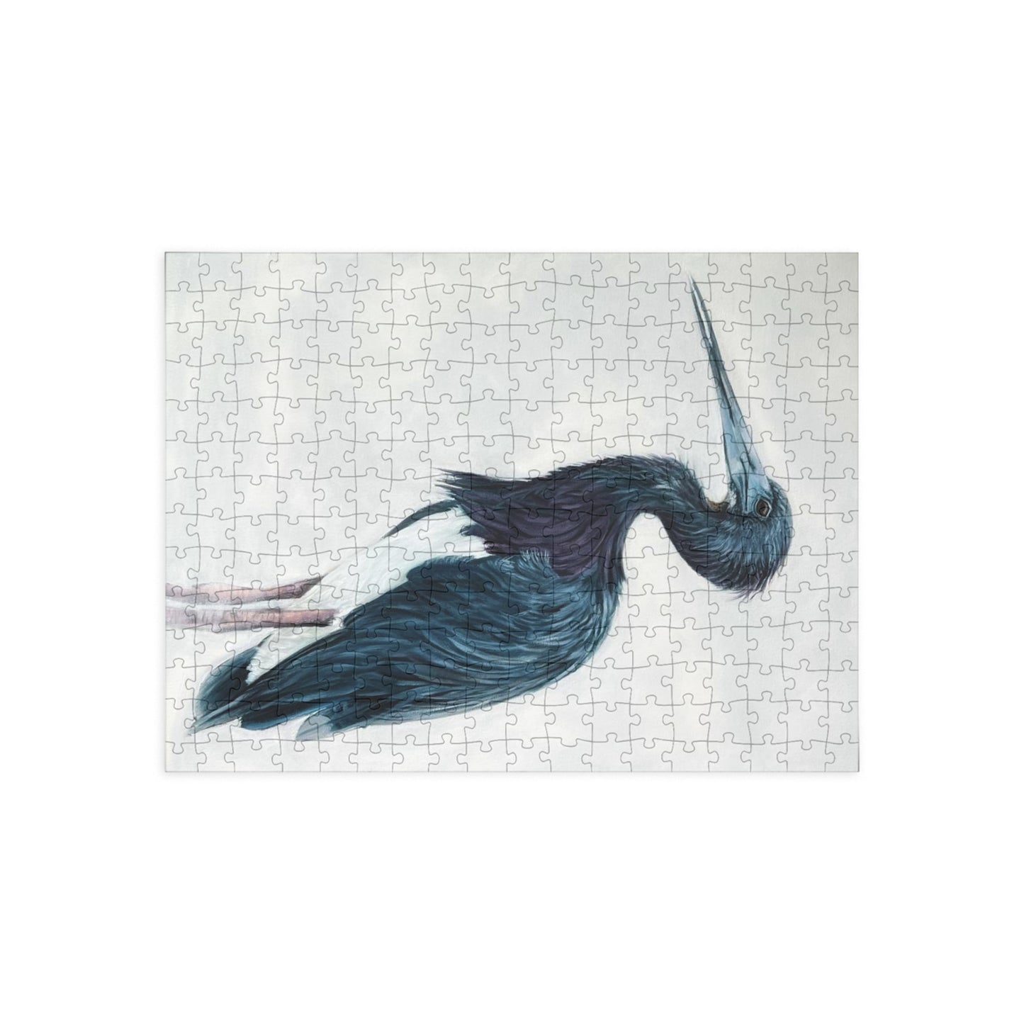 "Blue Herron" Puzzle - Image from the Original oil painting by Susanne Howard at Website: DancingLakeArt.ca