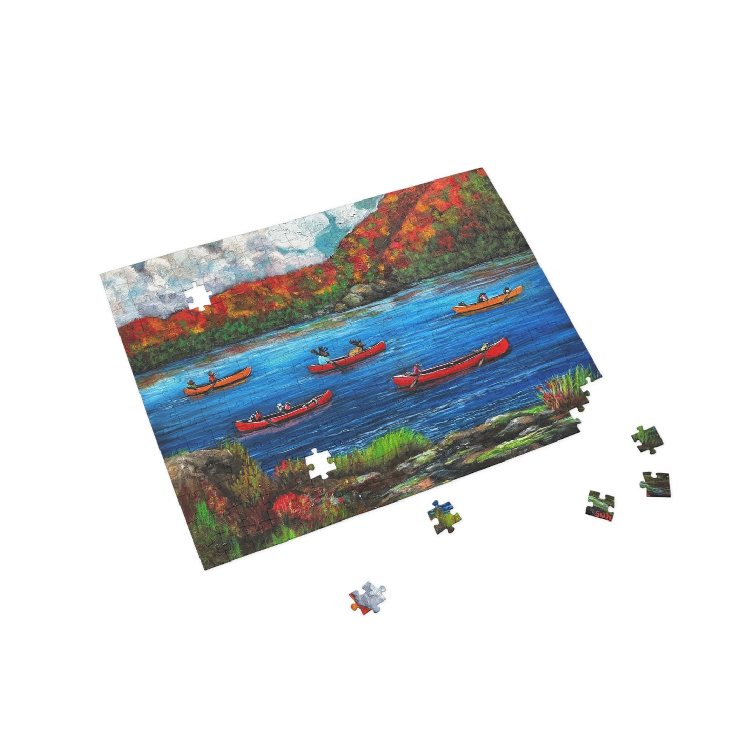 "Muskoka Friends" Puzzle -  Image from the Original oil painting by Susanne Howard at Website: DancingLakeArt.ca