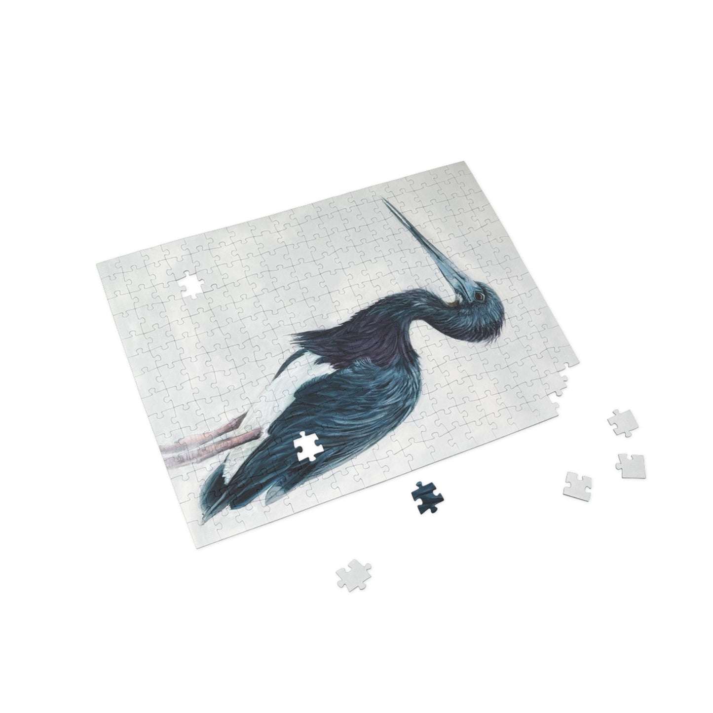 "Blue Herron" Puzzle - Image from the Original oil painting by Susanne Howard at Website: DancingLakeArt.ca