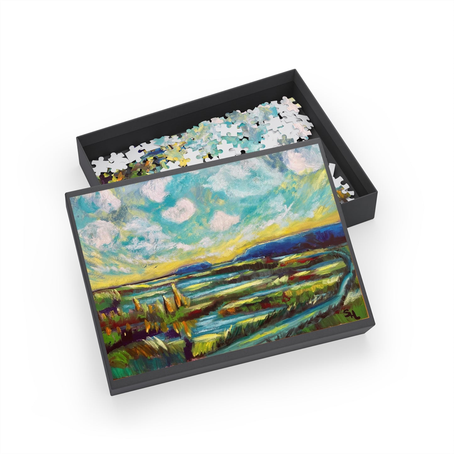 "Isle haute meets Cape Chignecto" Puzzle -   Image from the Original oil painting by Susanne Howard at Website: DancingLakeArt.ca