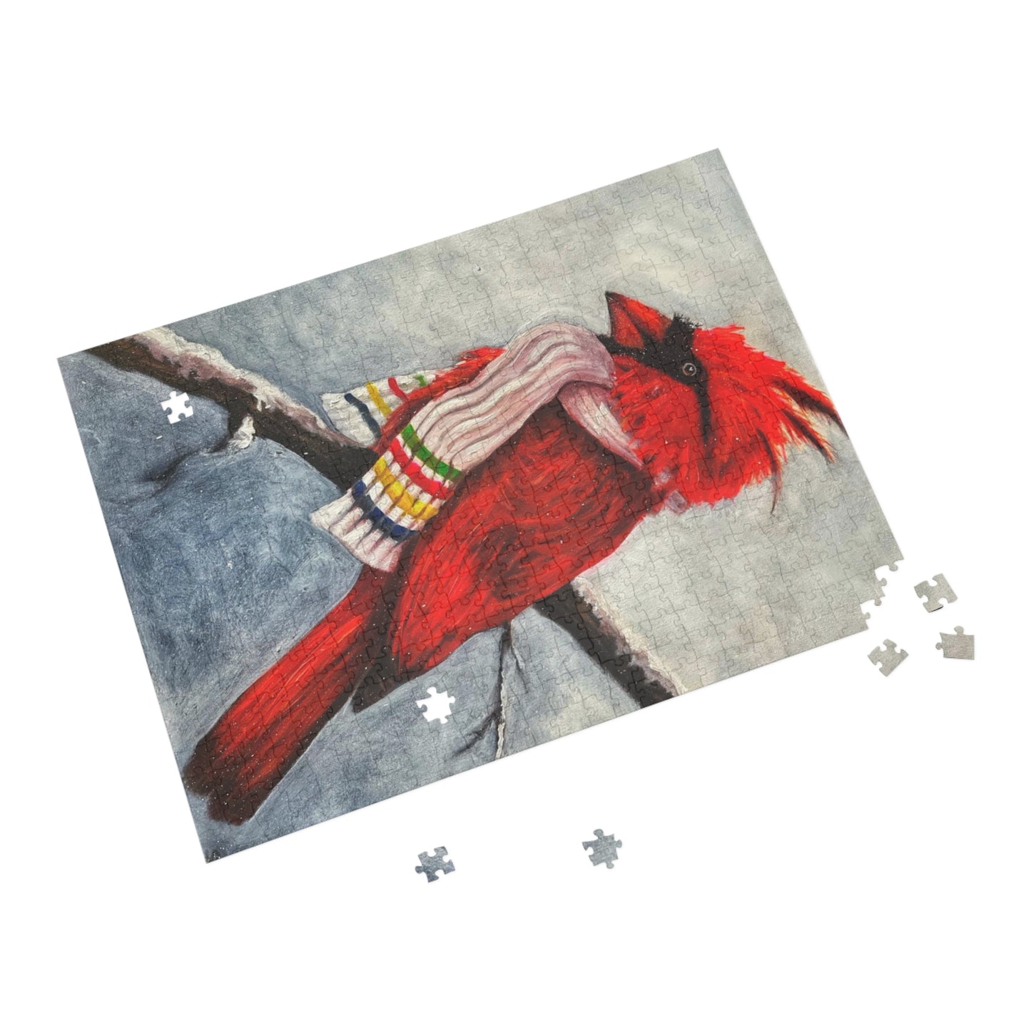 "Cardinal of the Bay" Puzzle – Image from the Original oil painting by Susanne Howard at Website: DancingLakeArt.ca