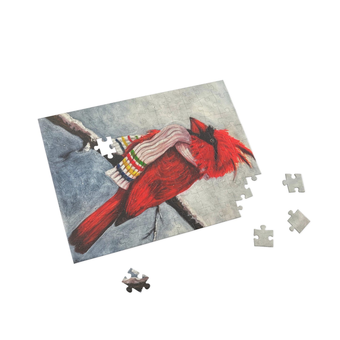 "Cardinal of the Bay" Puzzle – Image from the Original oil painting by Susanne Howard at Website: DancingLakeArt.ca
