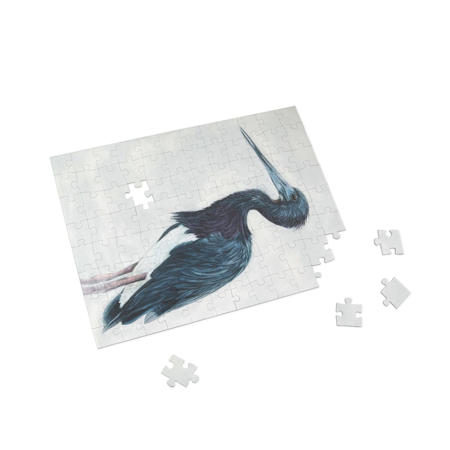 "Blue Herron" Puzzle - Image from the Original oil painting by Susanne Howard at Website: DancingLakeArt.ca