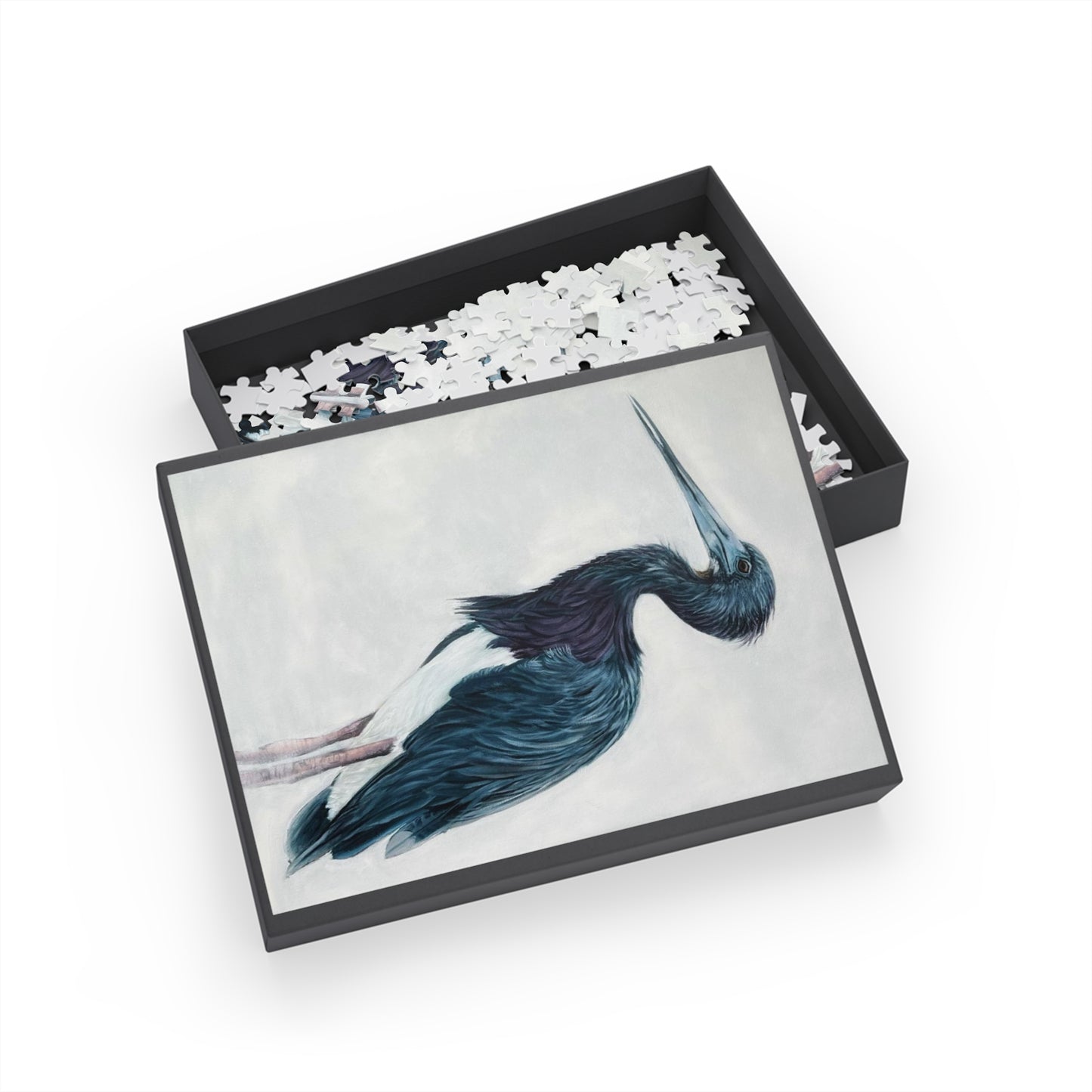 "Blue Herron" Puzzle - Image from the Original oil painting by Susanne Howard at Website: DancingLakeArt.ca