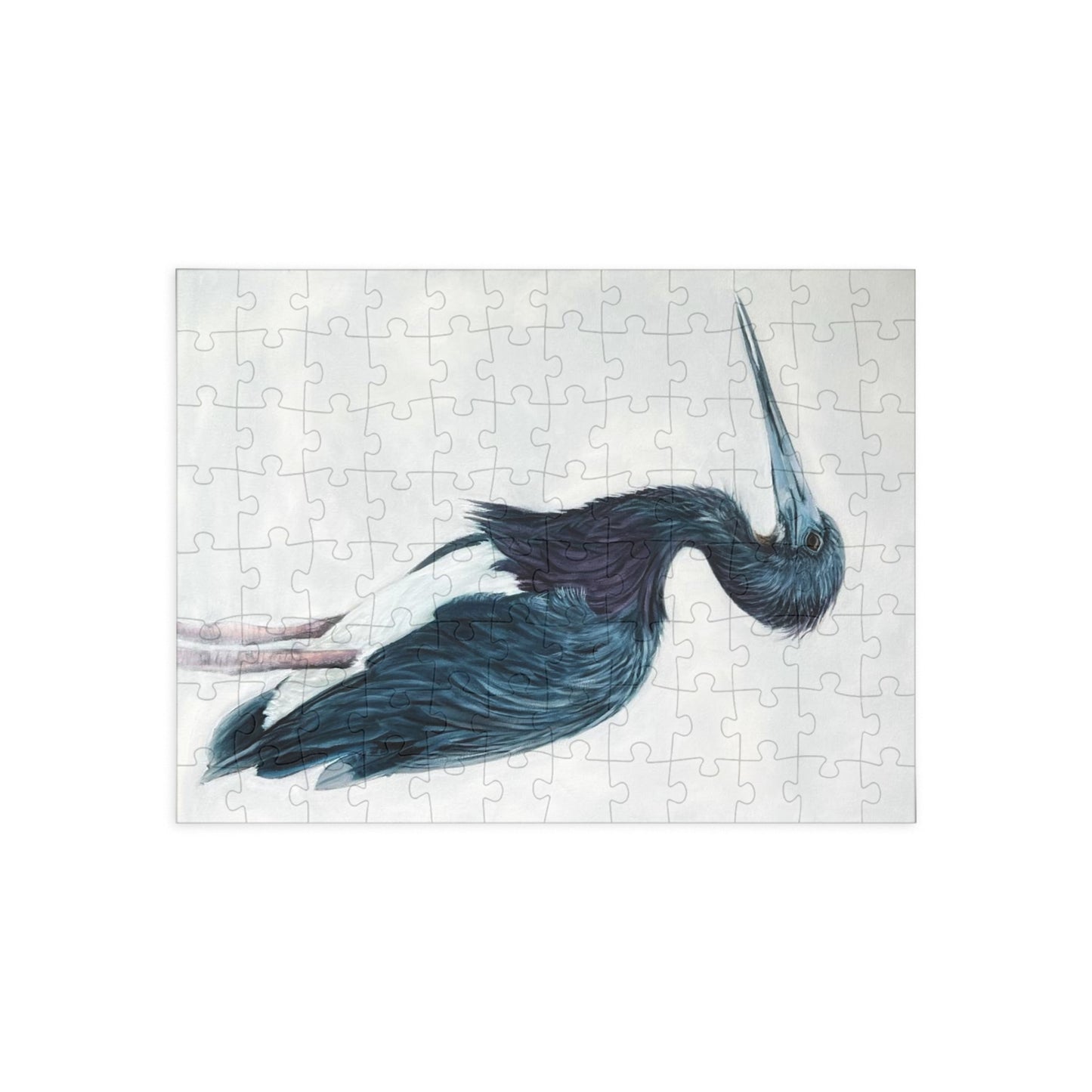 "Blue Herron" Puzzle - Image from the Original oil painting by Susanne Howard at Website: DancingLakeArt.ca