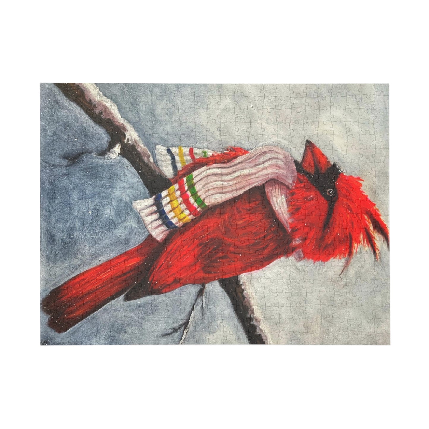 "Cardinal of the Bay" Puzzle – Image from the Original oil painting by Susanne Howard at Website: DancingLakeArt.ca