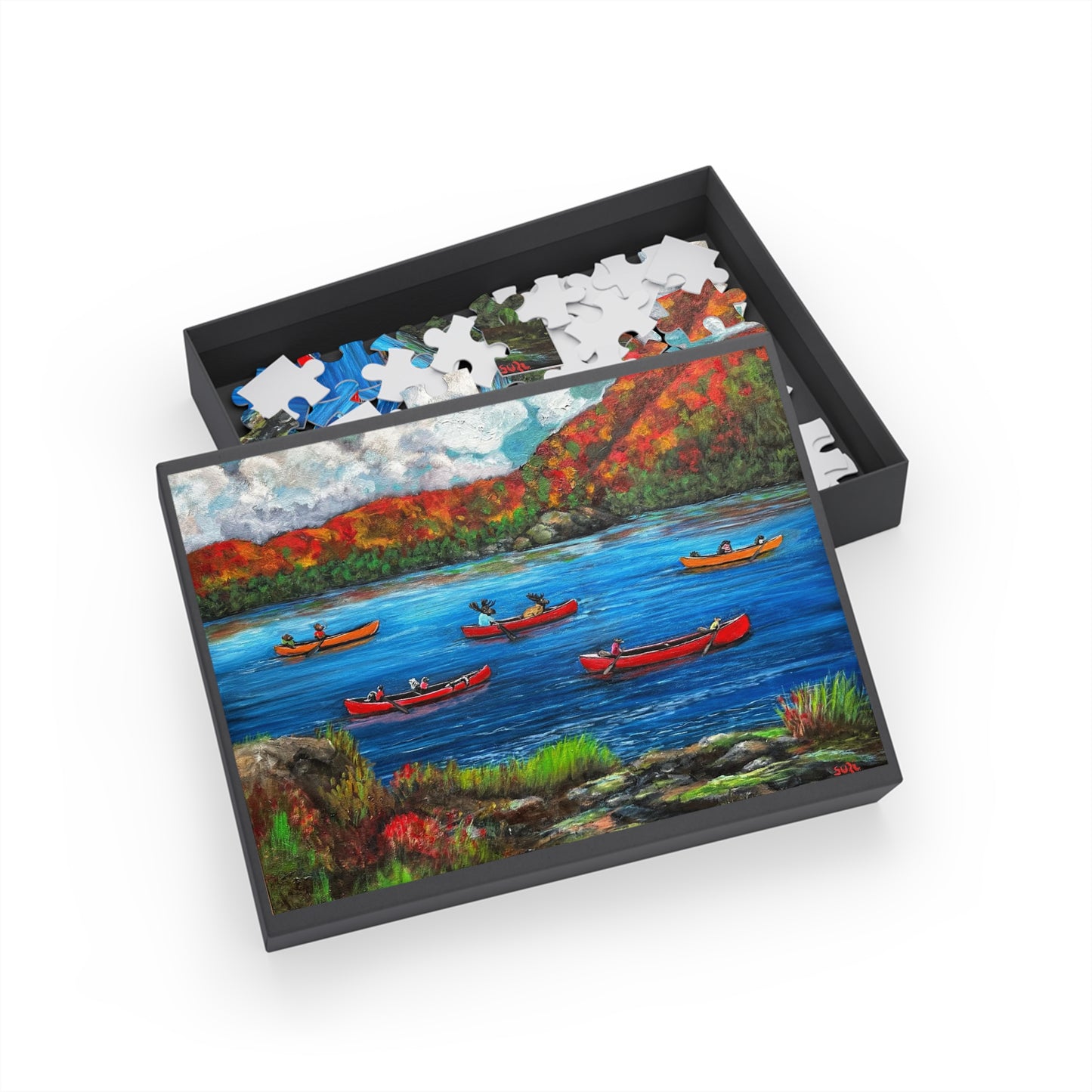 "Muskoka Friends" Puzzle -  Image from the Original oil painting by Susanne Howard at Website: DancingLakeArt.ca