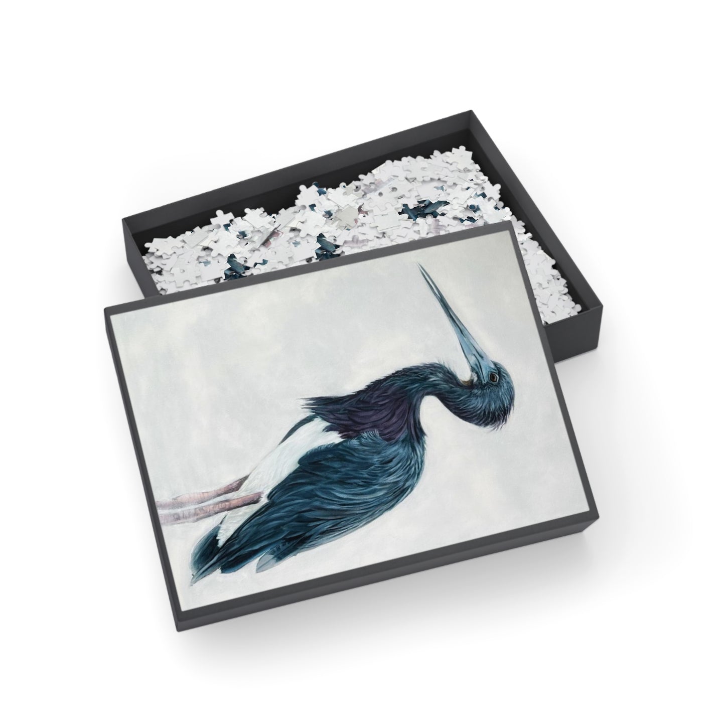 "Blue Herron" Puzzle - Image from the Original oil painting by Susanne Howard at Website: DancingLakeArt.ca