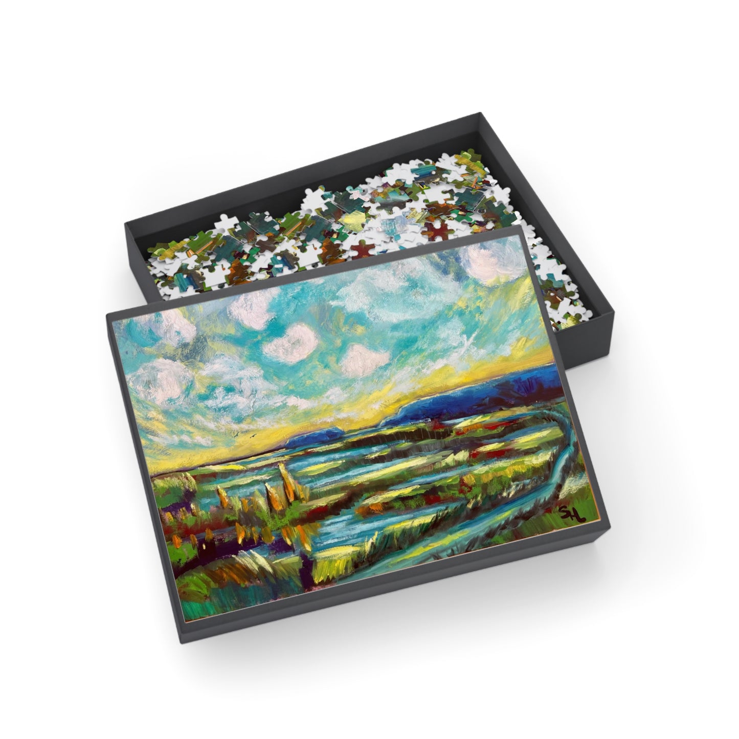 "Isle haute meets Cape Chignecto" Puzzle -   Image from the Original oil painting by Susanne Howard at Website: DancingLakeArt.ca