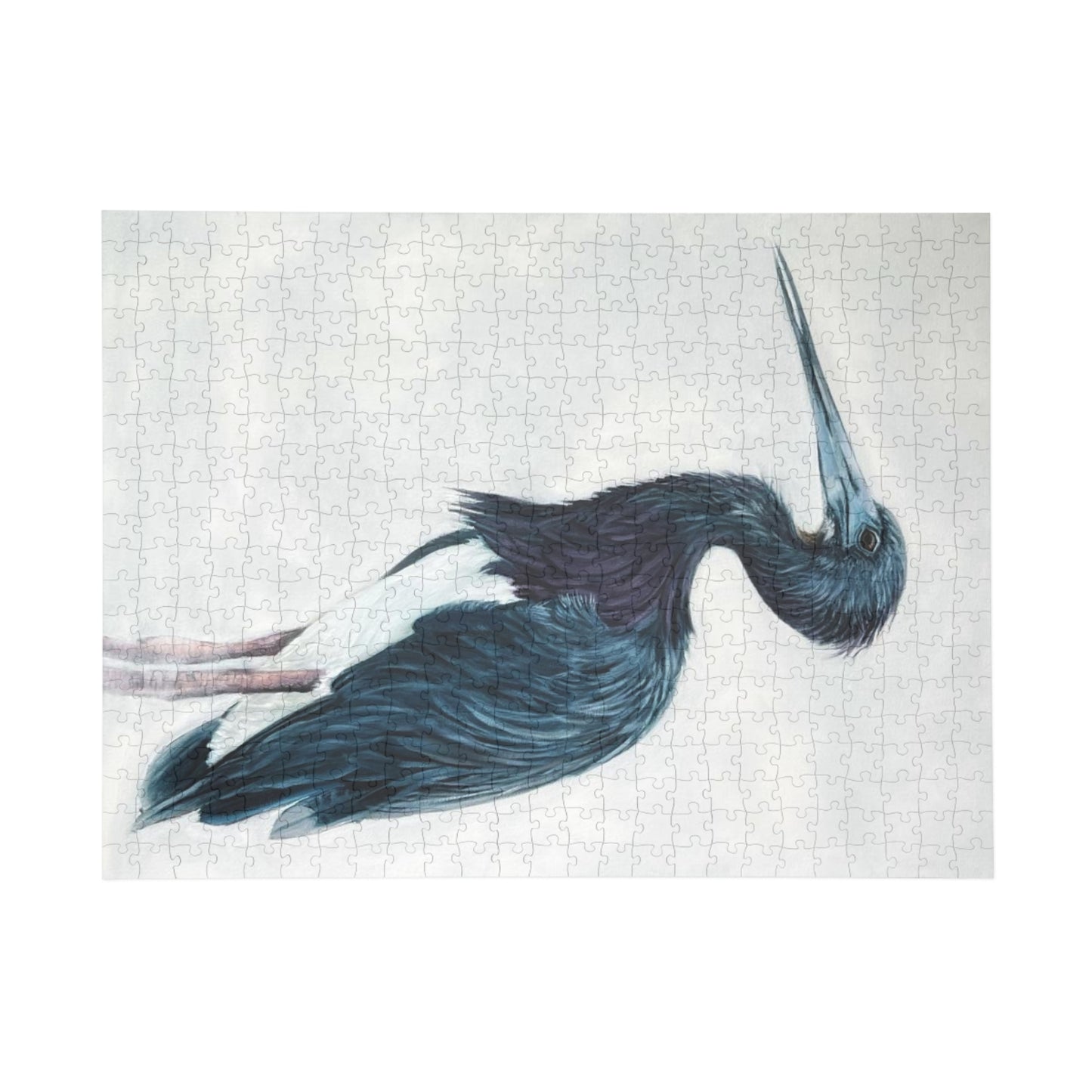 "Blue Herron" Puzzle - Image from the Original oil painting by Susanne Howard at Website: DancingLakeArt.ca