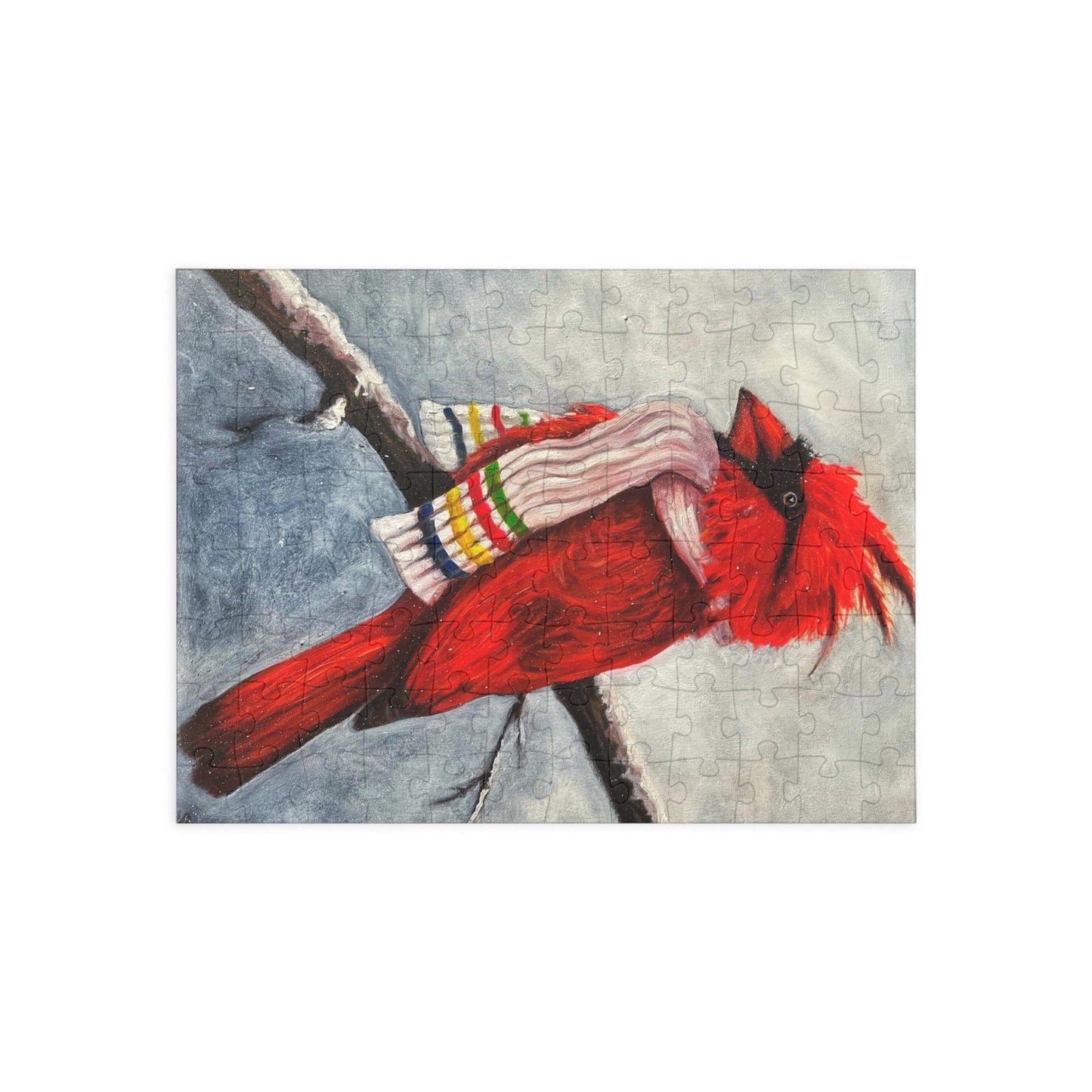 "Cardinal of the Bay" Puzzle – Image from the Original oil painting by Susanne Howard at Website: DancingLakeArt.ca